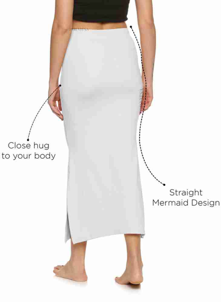 Zornitsa White Saree Shapewear Petticoat Polyester, Cotton Blend