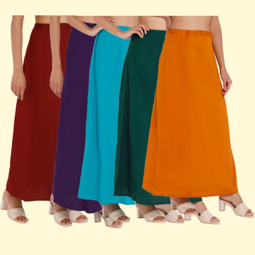 WOMENS PURE COTTON SAREE PETTICOAT PACK OF 10 BY ROOPRANG FASHION