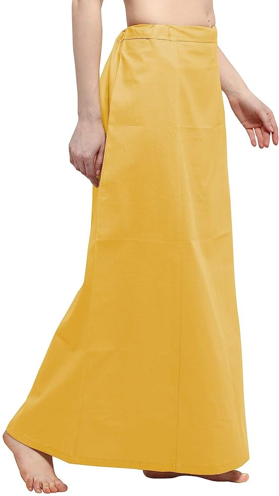 First Trend Fashions Underskirt Sari saree readymade Light Mustard Yellow  color fast Waist38 Pure Cotton Petticoat Price in India - Buy First Trend  Fashions Underskirt Sari saree readymade Light Mustard Yellow color