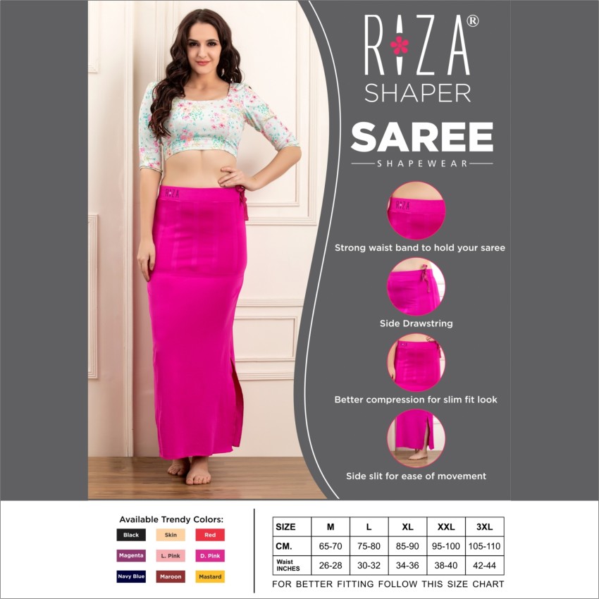 Trylo RIZA SAREE SHAPEWEAR-BLACK-2XL Lycra Blend Petticoat Price