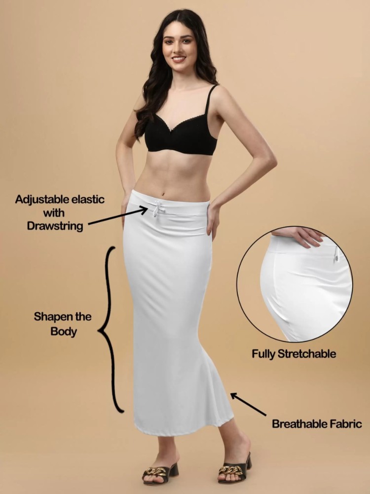 Cotton Lycra Saree Shapewear for Women / Petticoat Saree Blended, Skirts  Free Sh
