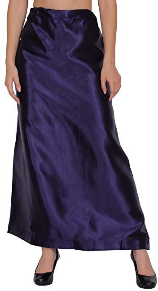 Satin Silk Saree Petticoat Solid Inskirt Underskirt Skirt Indian