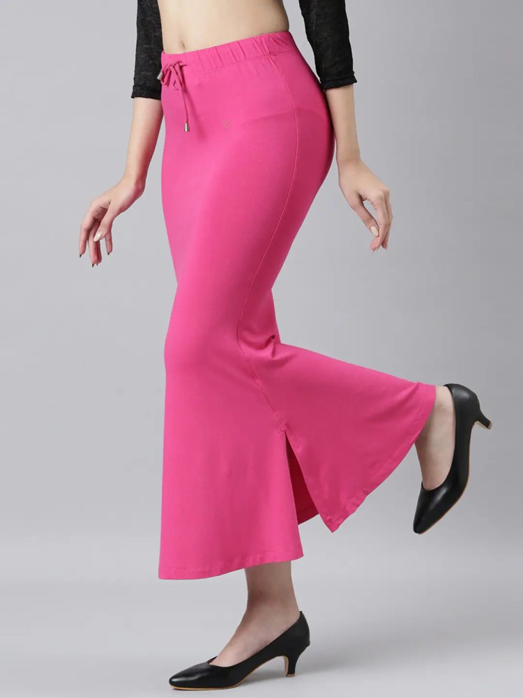 DRESQUE STORE Flared Saree Shapewear Pink (L) Lycra Blend