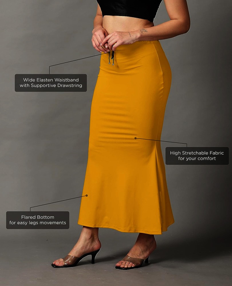 INFINI SHAPE Sari Shapewear in simple color Lycra Blend Petticoat