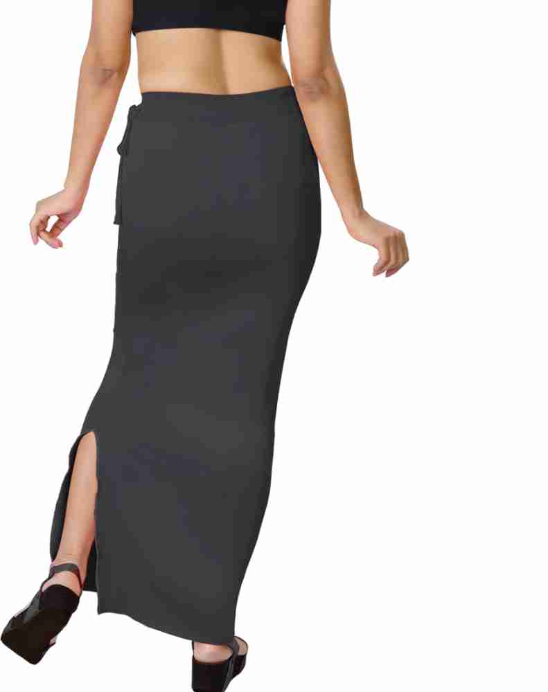 dermawear Women Blended Fabric Saree Shapewear Petticoat (Black