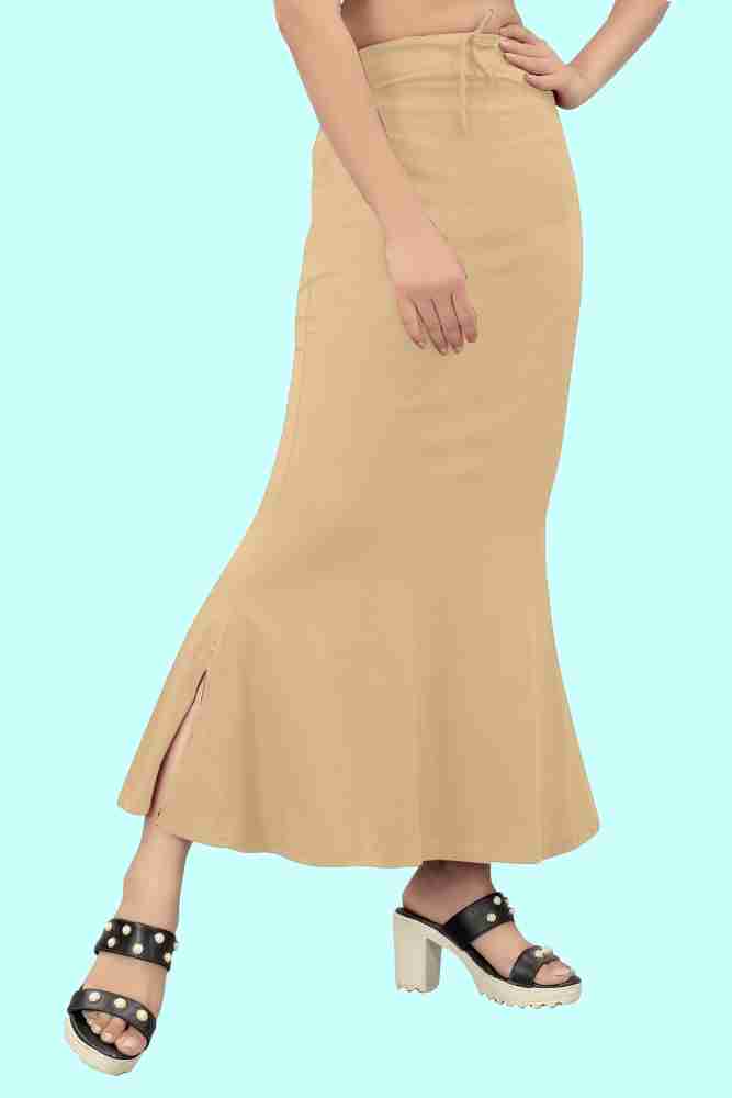 Bhochi Lycra Saree Shapewear Petticoat for Women, Cotton Blended,Petticoat,Skirts  for Women,Shape Wear Dress for Saree Beige : : Fashion