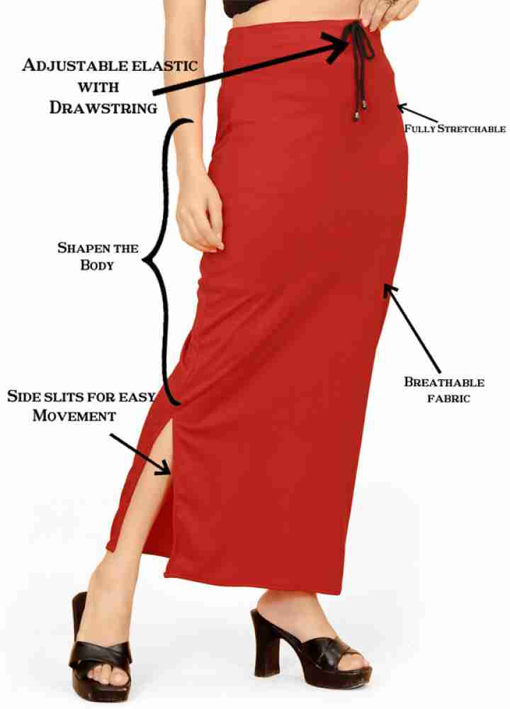 Saree Shapewear Petticoat with Drawstring in Red