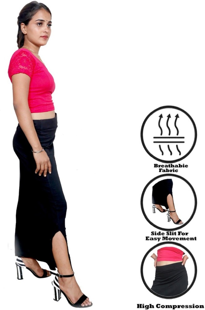 Saree Shapewear Petticoat for Women, Inskirt Saree Petticoats- Black
