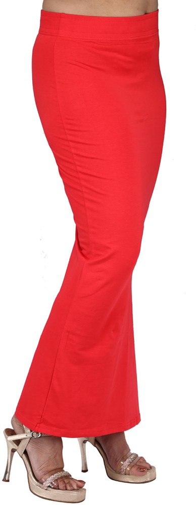 Buy Red Shapewear Saree Petticoat In Cotton Lycra With Elastic