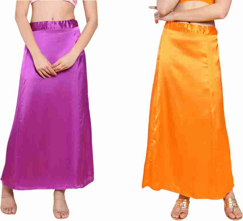 Lootnixx Pure Satin Petticoat for Net Sarees (Free Size) (Purple) :  : Fashion