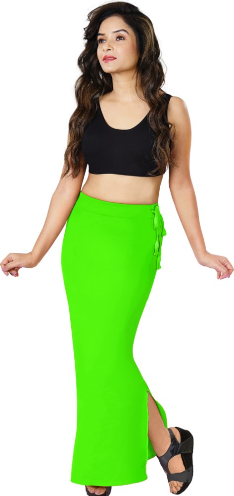 Buy DERMAWEAR Women Blended Green Fabric Saree Shapewear (XL