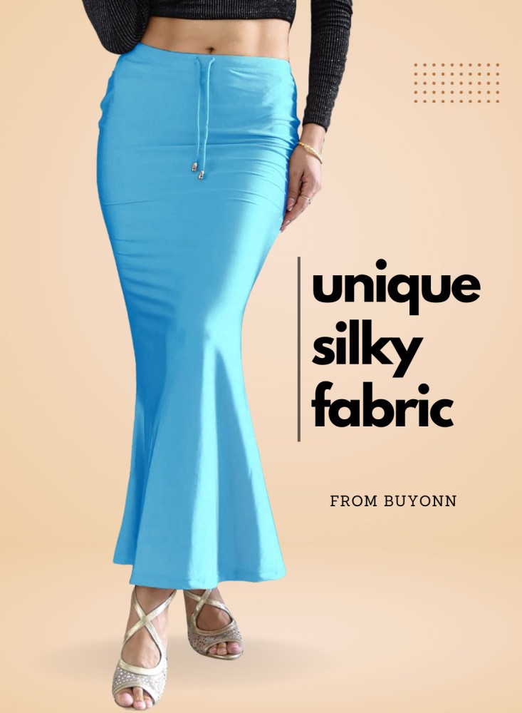 Buy BUYONN Women Light Blue Spandex Saree Shapewear (L) Online at