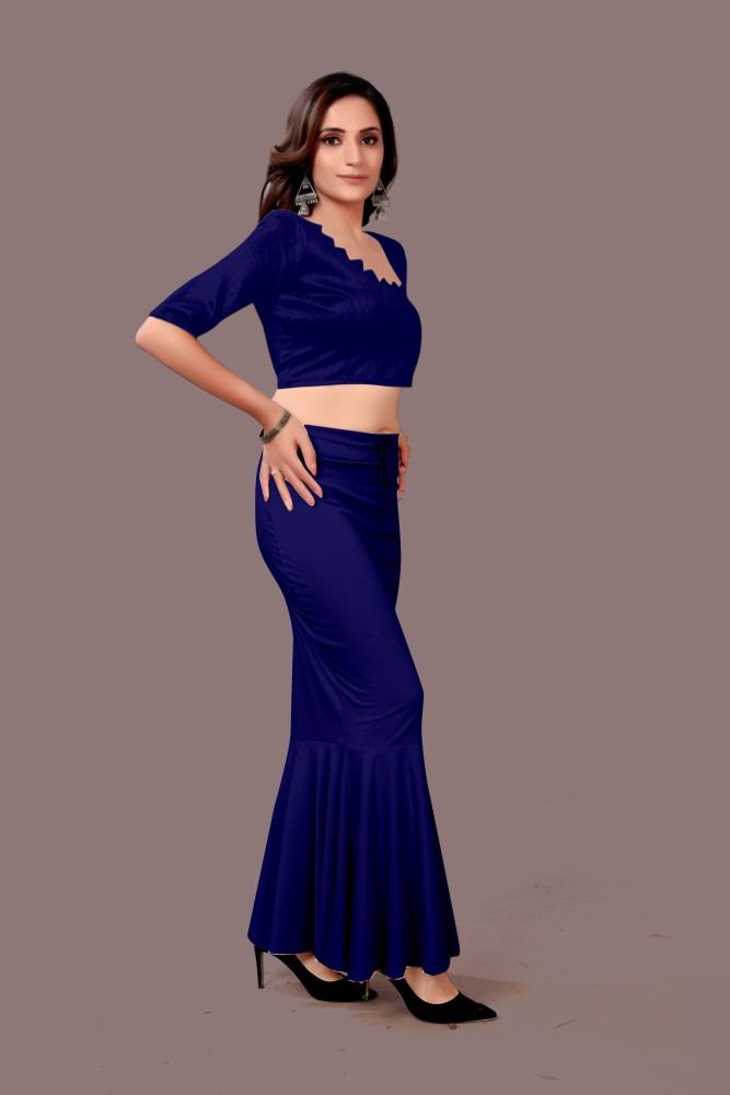 Traditional Saree Shapewear Petticoat Color Navy Blue Size Medium