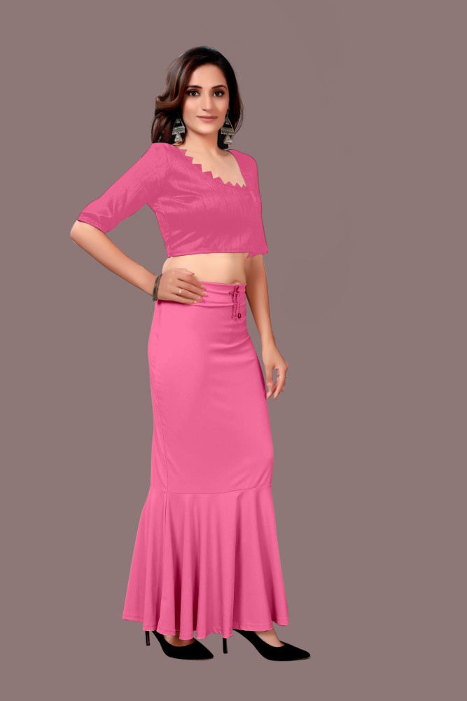Traditional Flare Saree Shapewear Petticoat Color Pink Size Medium For  Women