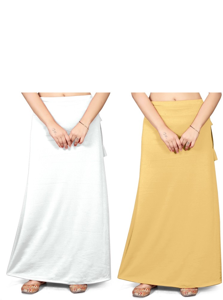 Saree Shapewear Saree Petticoat White 2Pc Combo Saree Skirt Saree