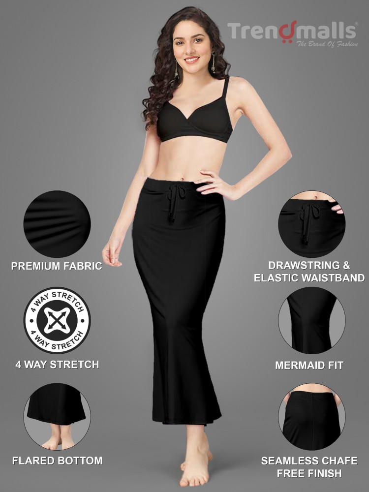 Trendmalls TM-P001-Black-L Lycra Blend Petticoat Price in India
