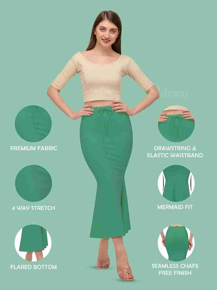Lycra Pista Green Drawstring and Elastic Saree Shapewear Pack of 1