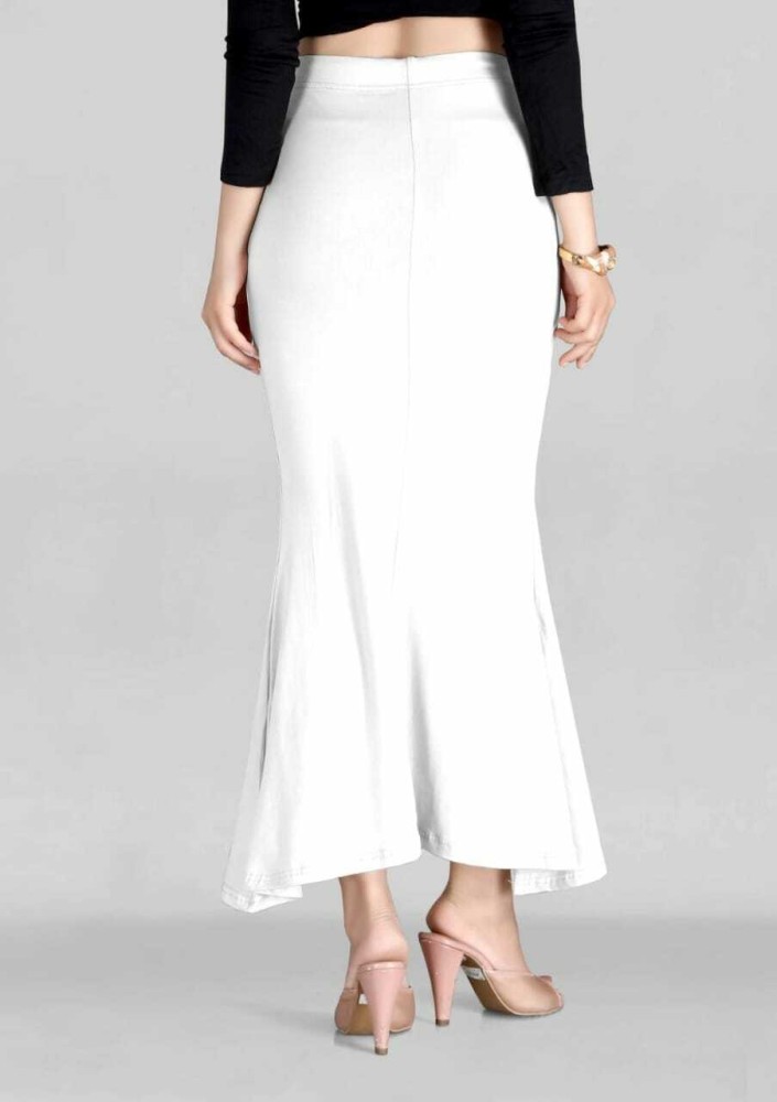 Lycra White Drawstring and Elastic Saree Shapewear Pack of 1