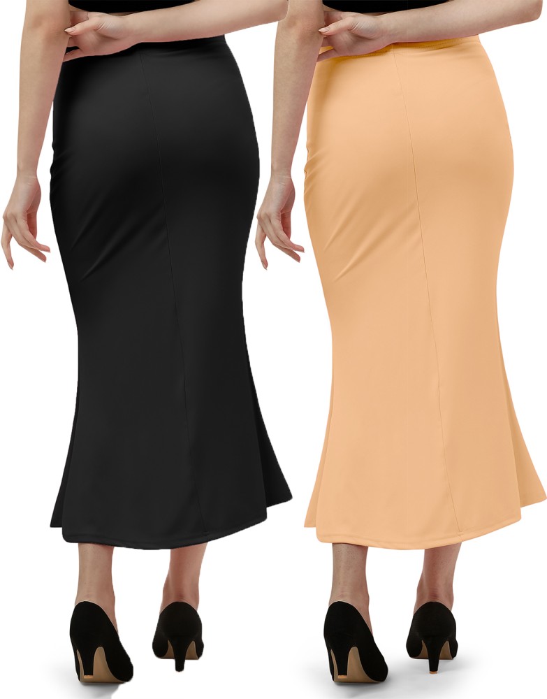 Petticoat Women Long Skirts Saree Cotton ShapeWear Saree Black