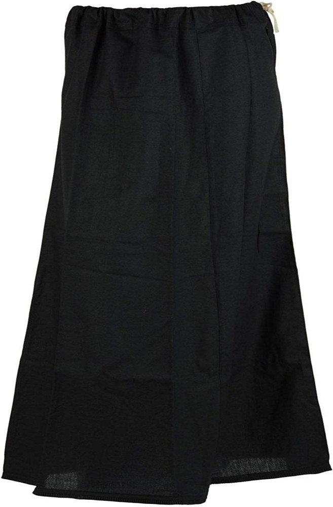 Women's Saree Petticoat Satin-Cotton Black in Chandigarh at best price by  seam and trim fashion pvt ltd - Justdial