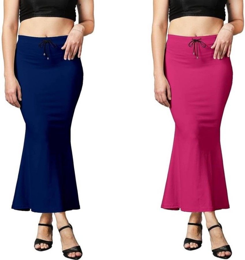 Trendmalls Blue Lycra Spandex Saree Shapewear Petticoat for Women
