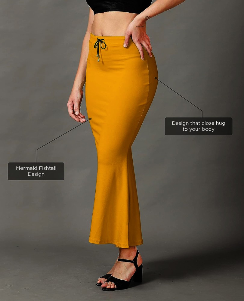 INFINI SHAPE Plain Color Saree Shapewear women Lycra Blend