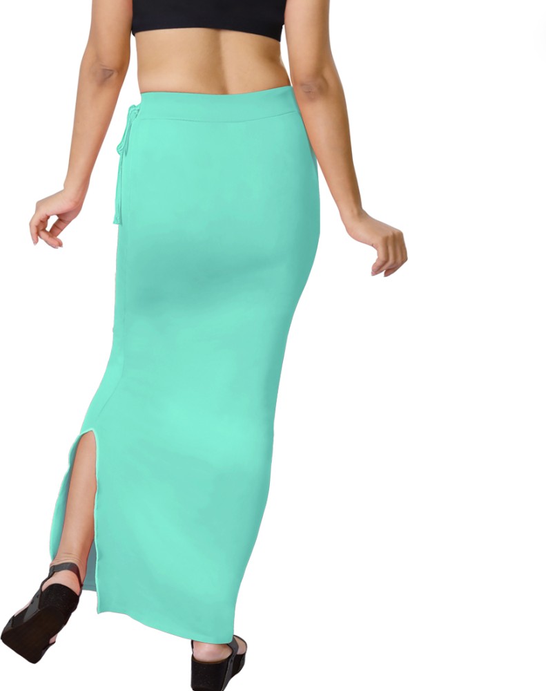 Buy DERMAWEAR Women Blended Green Fabric Saree Shapewear (XL