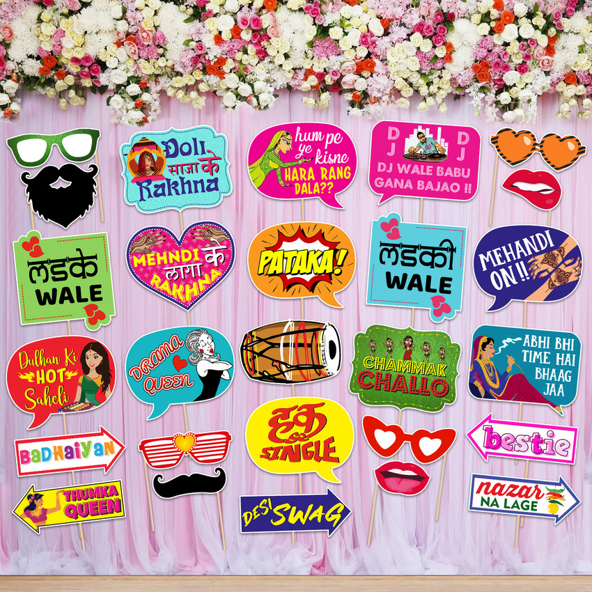 Aggregate 154+ mehndi photo booth props latest POPPY