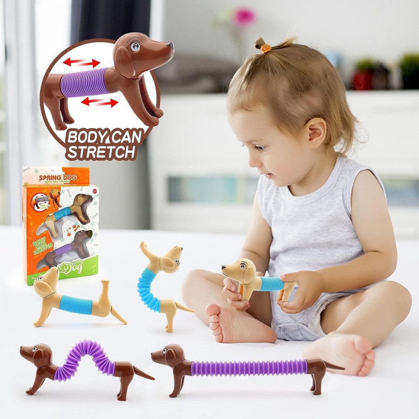 2pcs Spring Dog Pop Tube Dog Sensory Toys Fidget Toddler Toy