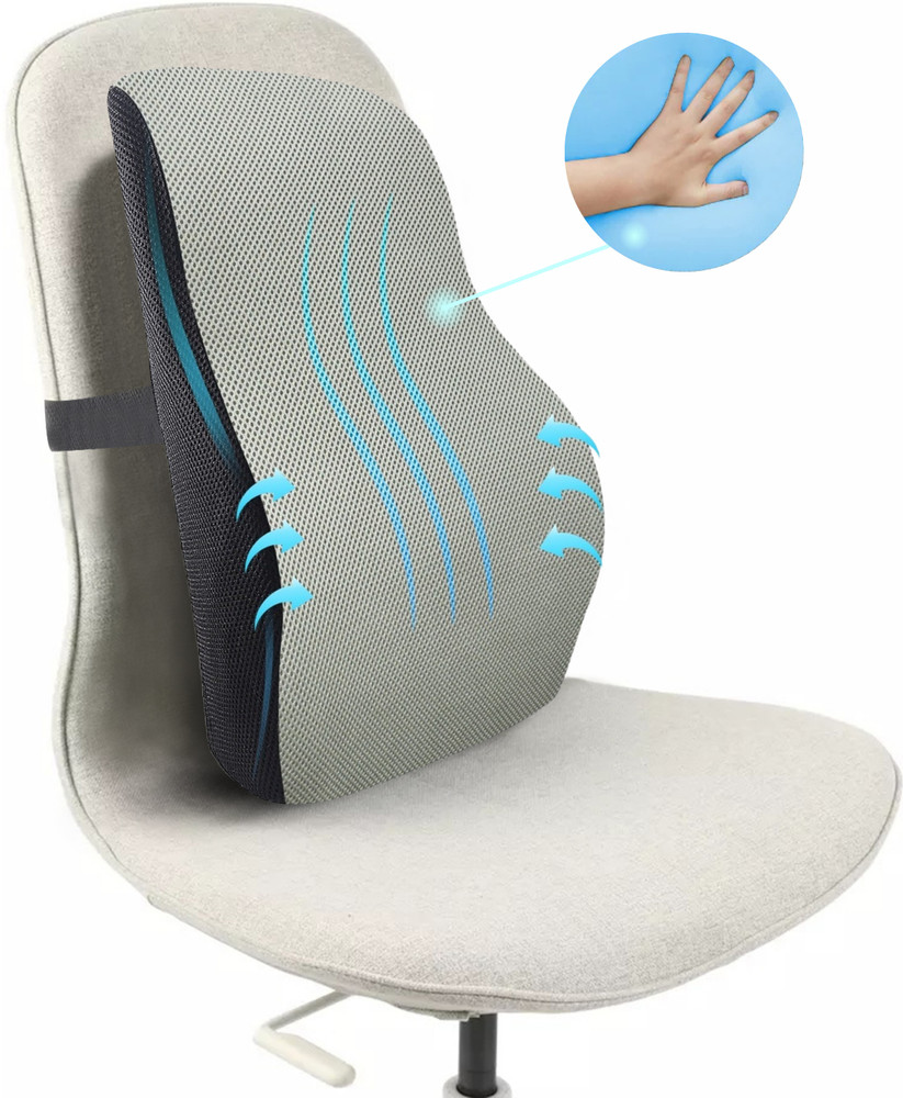 Sleepsia Lumbar Support Orthopedic Back Cushion Back Rest for Car and Office Chair Memory Foam Solid Sleeping Pillow Pack of 1 Buy Sleepsia Lumbar Support Orthopedic Back Cushion