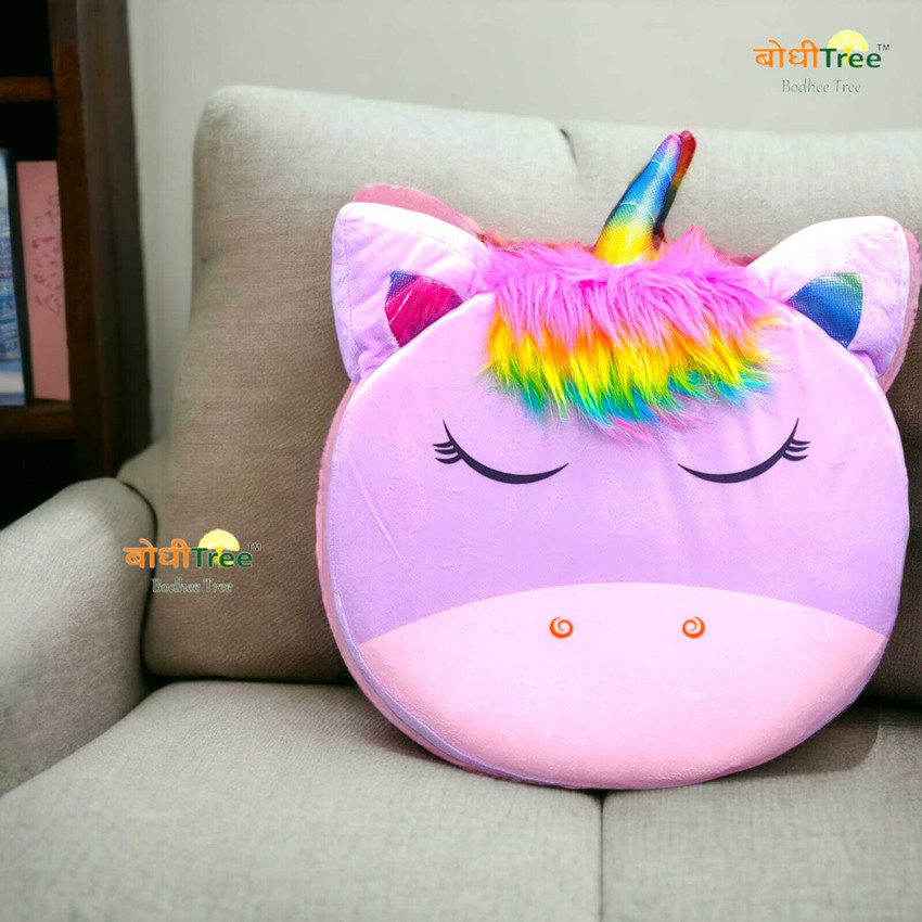 Bodhee Tree Unicorn Foam Cushion with Horn for Kids Unicorn Pillow Velvet Touch Foam Toons Characters Cushion Pack of 1 Buy Bodhee Tree Unicorn Foam Cushion with Horn for Kids Unicorn Pillow