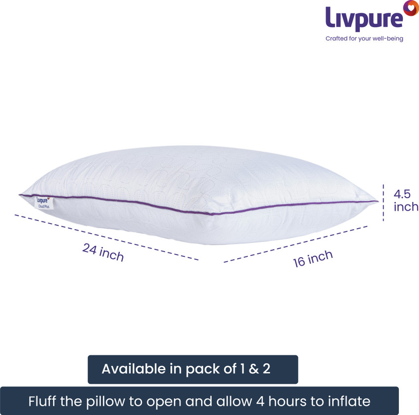 Livpure Smart Cloud Plus Microfibre Quotes Sleeping Pillow Pack of 1