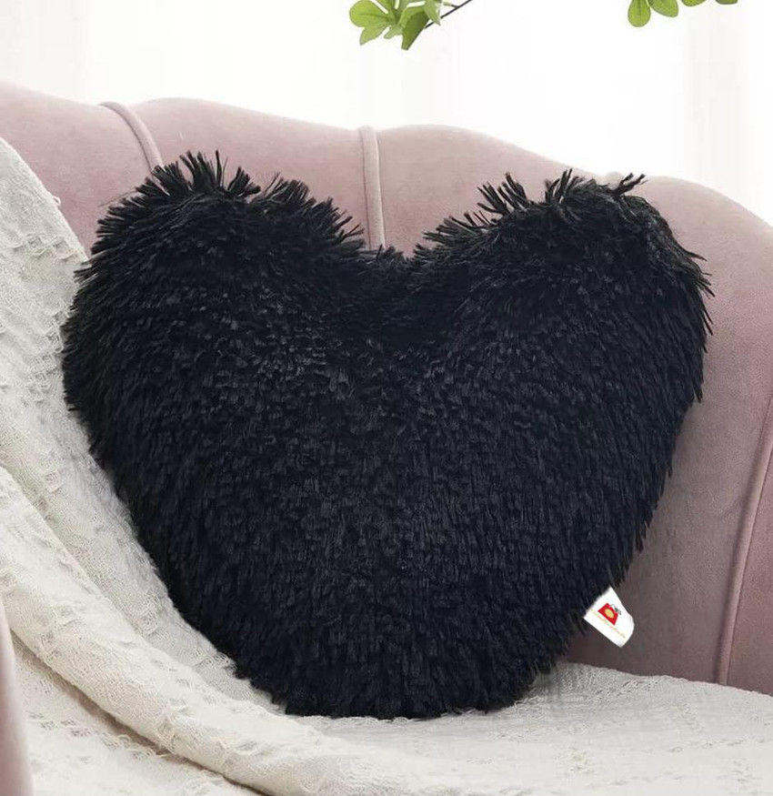 Black heart shaped pillow hotsell