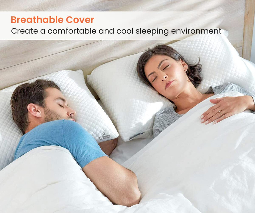 SGI Bedding Cooling Bed Pillows Rectangle Memory Foam Stripes