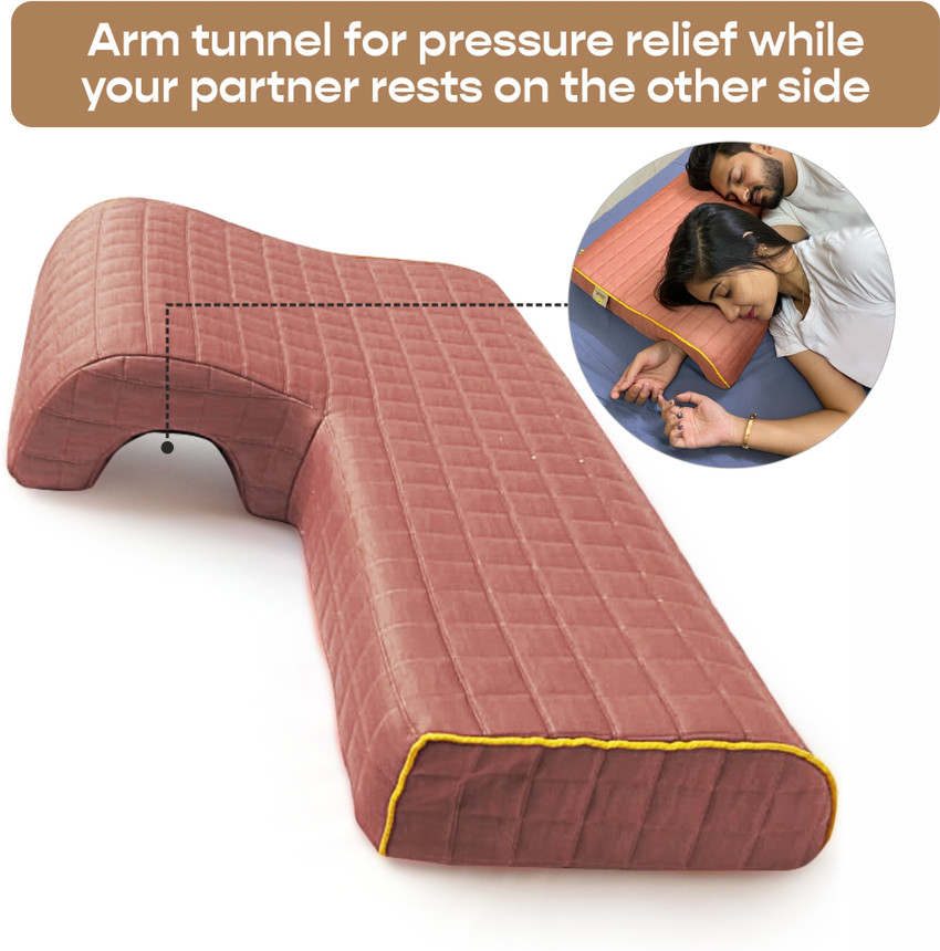 SleepyCat Couple Pillow with arm Hole for Pressure Relief for