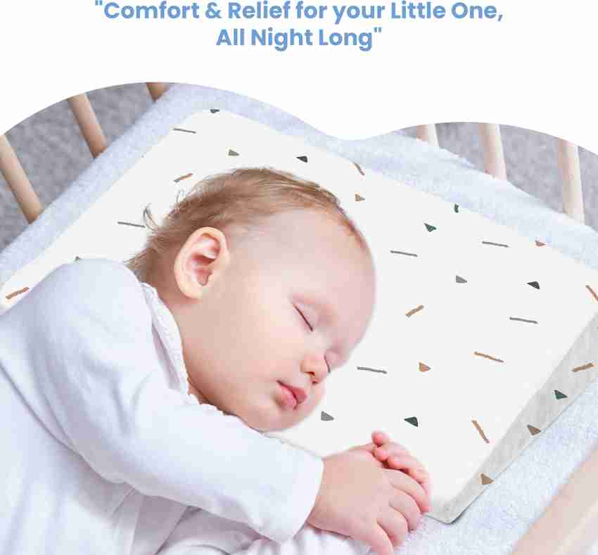 Cherilo Half Size Elevated Wedge Pillow for Baby Crib Mattress