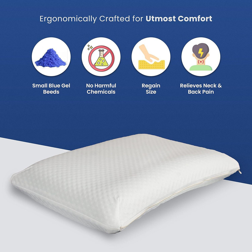 King Koil Memory Foam Latex Gel Solid Orthopaedic Pillow Pack of