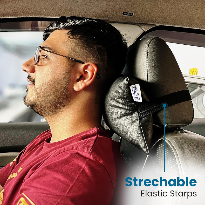 Sleepsia Small Car Headrest Cushion Travel Neck Support for Car Ultra Soft Pain Relief Memory Foam Solid Cushion Pack of 1 Buy Sleepsia Small Car Headrest Cushion Travel Neck Support for