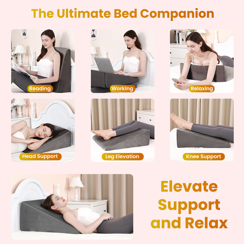 Dr Trust USA Bed Wedge for Sitting Ortho Back Lumbar Support Cushion 365 Memory Foam Solid Orthopaedic Pillow Pack of 1 Buy Dr Trust USA Bed Wedge for Sitting Ortho