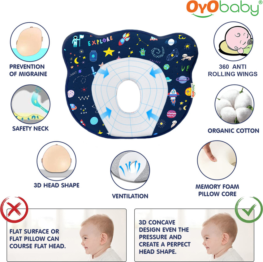 Oyo Baby Memory Foam Pillow For Kids For Extra Neck Support Memory