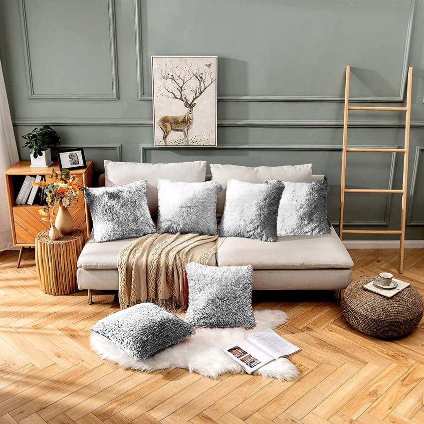 Grey cushion and throw set online