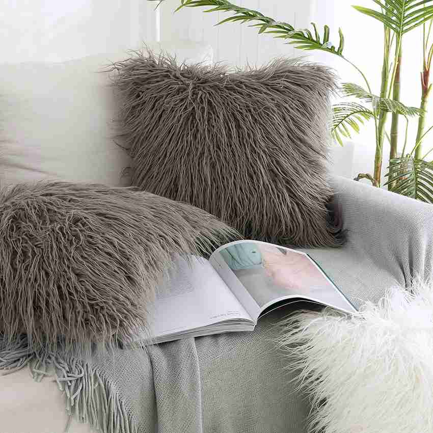 Grey sale fluffy pillows