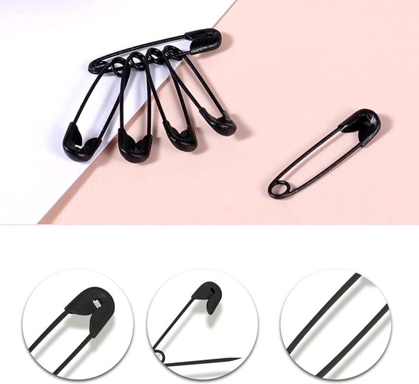 Hunny - Bunch Black Mini Safety Pins/Metal Safety Pins for  Clothing, Sewing, Handicrafts, Scarf, Jewelry Making, Art & Crafts & Other  (Size:20 MM) Metal Pins 