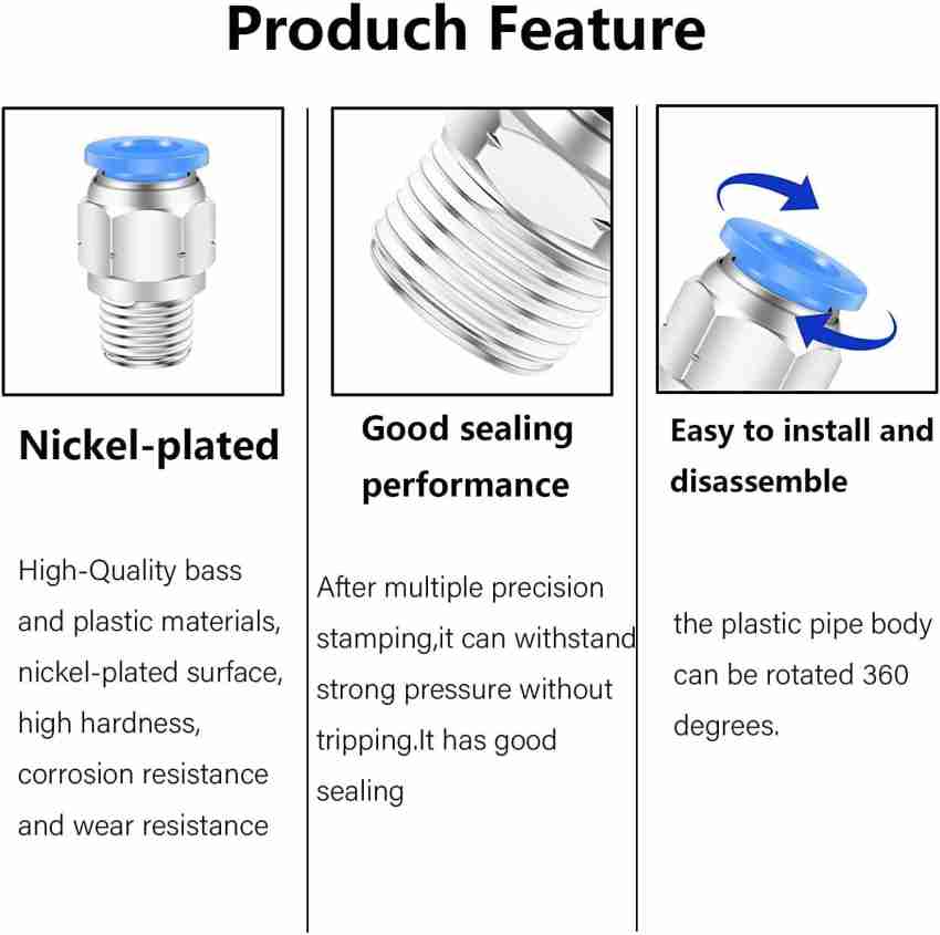 SLVC 6mm to 1/4 Thread Pneumatic Male Elbow Air Hose Pipe Quick  Fittings,Pack of 2 1-Way 90° Elbow Pipe Joint Price in India - Buy SLVC 6mm  to 1/4 Thread Pneumatic Male