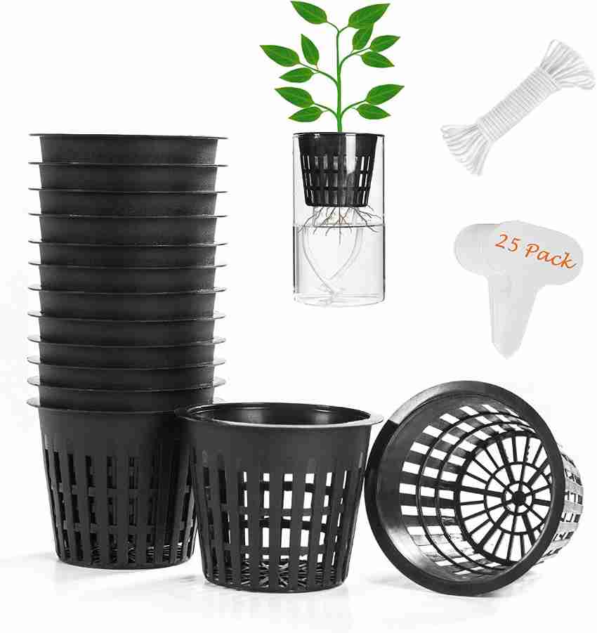 Tim Tim Agro 25 Pack 5 inch Net Cup Pot with 25 ft. Hydroponic Self  Watering Wick Plant Container Set Price in India - Buy Tim Tim Agro 25 Pack  5 inch