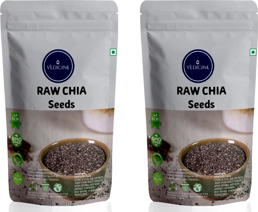 VEDICINE Chia Seeds Chea cheeya Siya chiya Seeds 100gm X 2 Pack