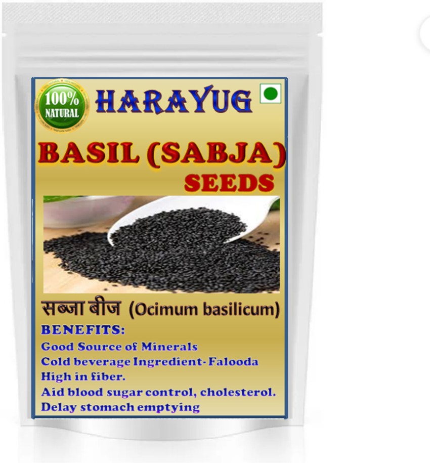 HARAYUG BASIL SEEDS EDIBLE TULSI SEEDS TUKHME REHAN OCIMUM