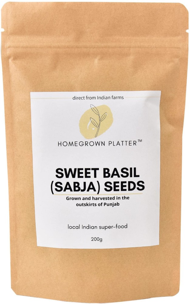 Homegrown Platter Gut Cooling Sabja Sweet Basil Seeds 200g