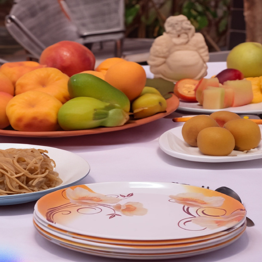 Melamine dinner set microwave safe top