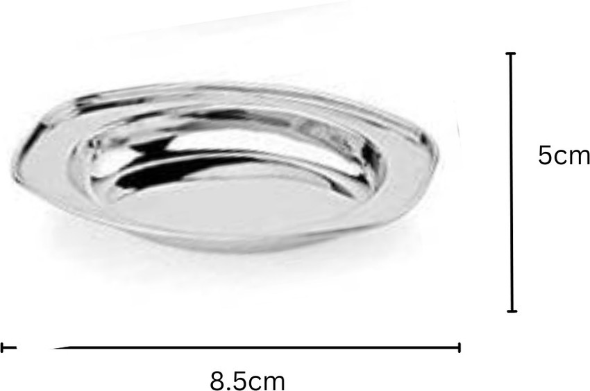 SHINI LIFESTYLE Stainless Steel Serving Plate, Oval Plate, Subzi 